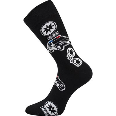 Men's funny DEPATE socks with POLICE images