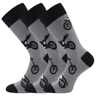 Men's funny socks DEPATE with MOTO 1 grey images