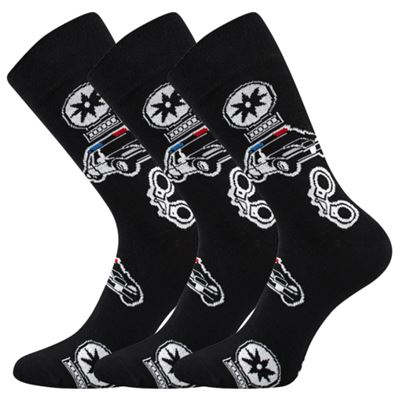Men's funny DEPATE socks with POLICE images