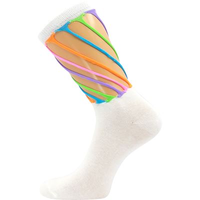 DESDEMONA white summer socks with cut-outs