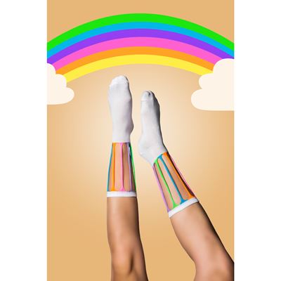 DESDEMONA white summer socks with cut-outs