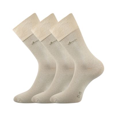 DESILVE cotton socks with silver ions BEIGE
