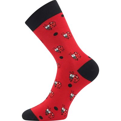 DEVIVE funny dress socks with ladybird pictures