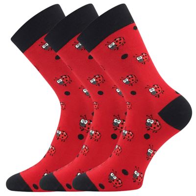 DEVIVE funny dress socks with ladybird pictures