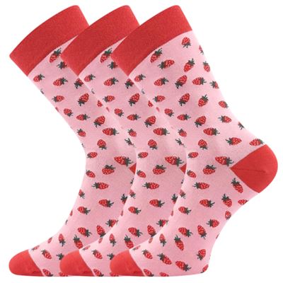 DEVIVE funny dress socks with STRAWBERRY pictures