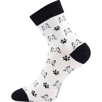 DEVIVE funny dress socks with CATS images in white