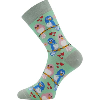 DEVIVE funny dress socks with BIRDS pictures