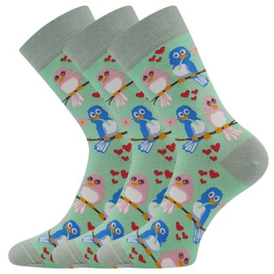 DEVIVE funny dress socks with BIRDS pictures