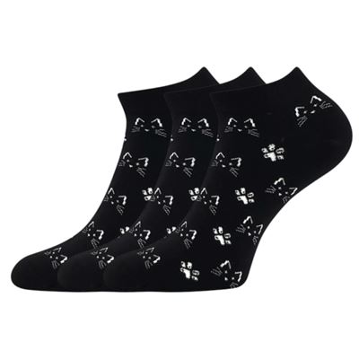 DEWOW colourful socks with CATS pictures in black