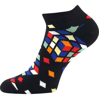 DEWOW colourful socks with CUBES pictures