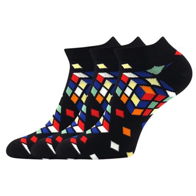DEWOW colourful socks with CUBES pictures