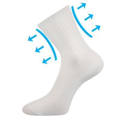 DIARTEN medical socks with non-constricting cuff, WHITE