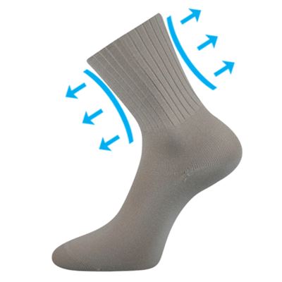 DIARTEN medical socks with non-constricting cuff LIGHT GREY