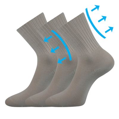 DIARTEN medical socks with non-constricting cuff LIGHT GREY