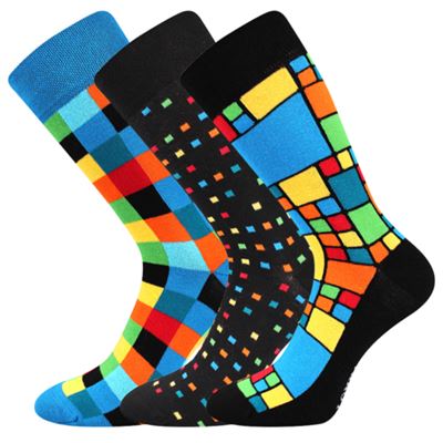 Trendy DIKARUS formal chequered socks, colourful (3 pairs)