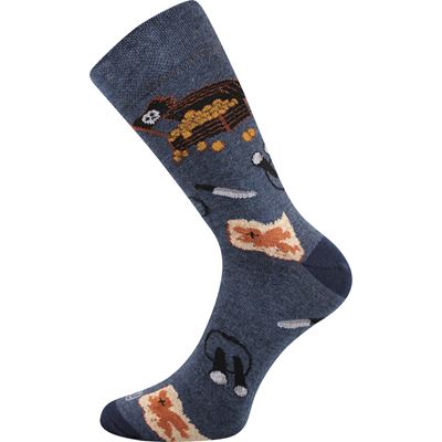 Trendy socks, paired 1+1 DOBLE with PIRATE pictures