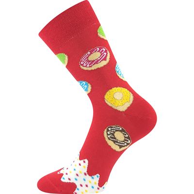 Funny DONUT socks in a box RED