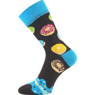 Funny DONUT socks in a BLUE box