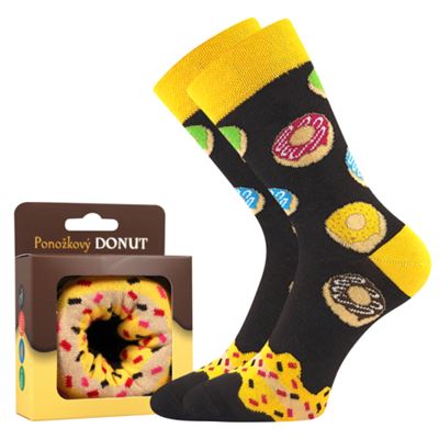 Funny DONUT socks in a box YELLOW