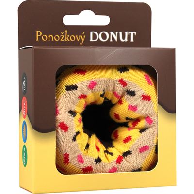 Funny DONUT socks in a box YELLOW