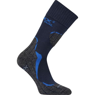 DUALIX double-layer merino thermo socks with silver DARK BLUE
