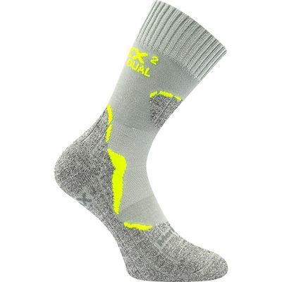DUALIX double-layer merino thermo socks with silver LIGHT GREY