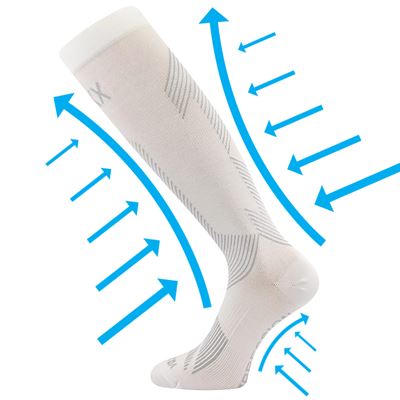 EDICT bamboo compression knee socks with silver ions WHITE