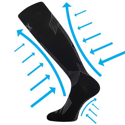 EDICT bamboo compression knee socks with silver ions BLACK