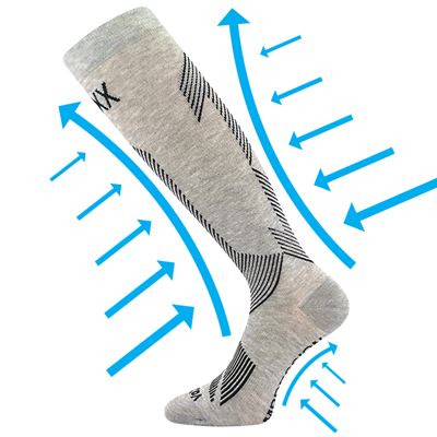 EDICT bamboo compression knee socks with silver ions LIGHT GREY