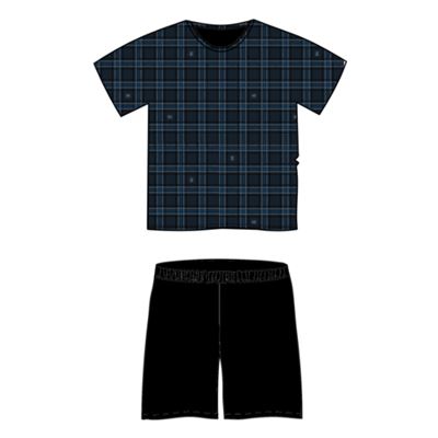 Men's short-sleeved pyjamas EKANS cotton PATTERN X-1 checked