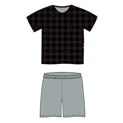 Men's short-sleeved pyjamas EKANS cotton PATTERN X-2 checked