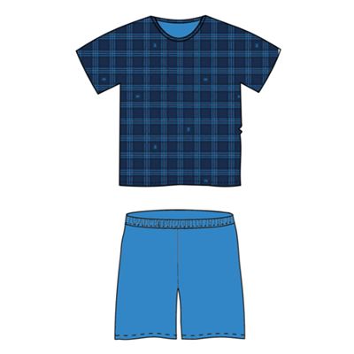 Men's short-sleeved pyjamas EKANS cotton PATTERN X-3 checked