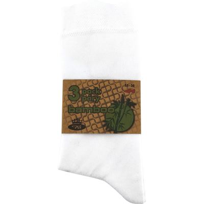Classic bamboo socks EKOL 3 pairs WHITE