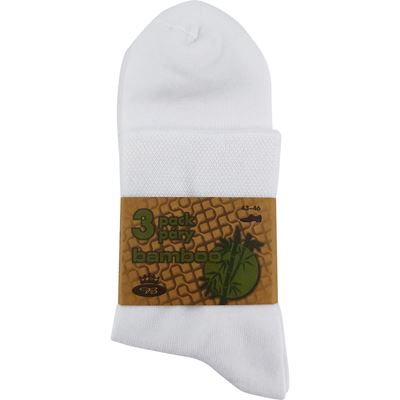 EKOM bamboo socks, 3 pairs, WHITE