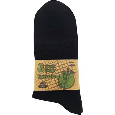 EKOM bamboo socks, 3 pairs, BLACK