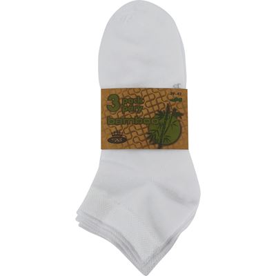 EKOS short bamboo socks, 3 pairs, WHITE