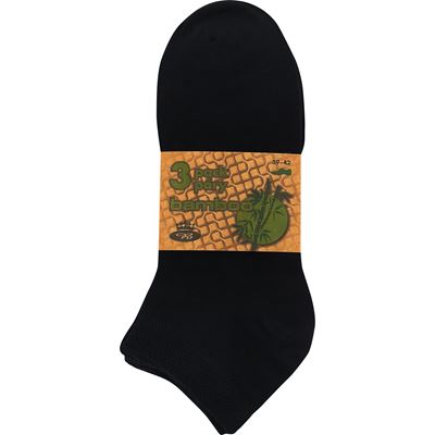 EKOS short bamboo socks, 3 pairs, BLACK