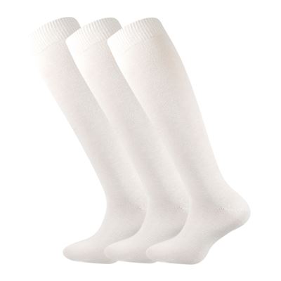EMKONO thin children's knee socks, single colour, WHITE