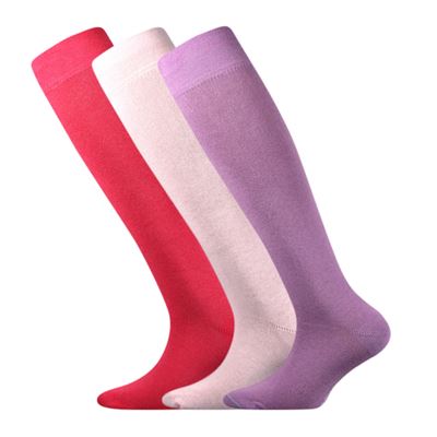 EMKONO thin children's knee socks, single colour, GIRLS (3 pairs)