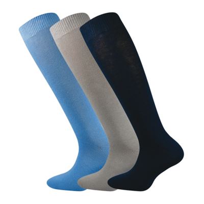 EMKONO thin children's knee socks, single colour, BOYS (3 pairs)