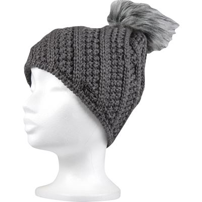 ENCORE women's knitted hat with pompom GREY