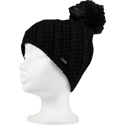 ENCORE women's knitted hat with pompom BLACK