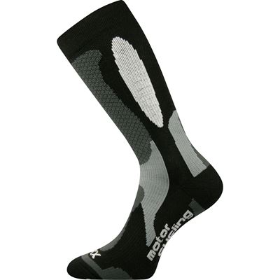 ENGINE high socks for motorcyclists, black and grey