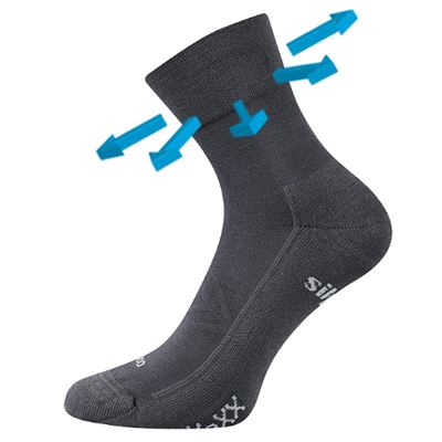 ESENCIS bamboo medicine socks with soft cuffs, DARK GREY