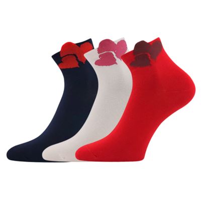 ESRDCA women's socks with HEART designs, mix A (3 pairs)