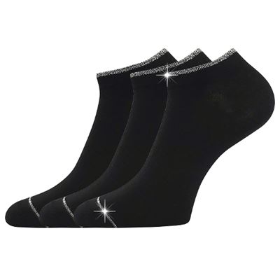 Women's bamboo low socks FALUXANA with lurex BLACK