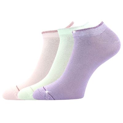 Women's bamboo low socks FALUXANA with lurex MIX (3 pairs)