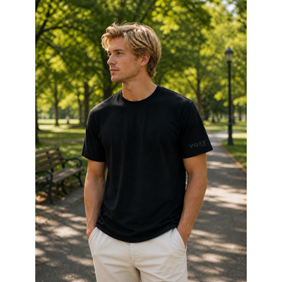 Men's plain T-shirt FEEROW made of bamboo BLACK
