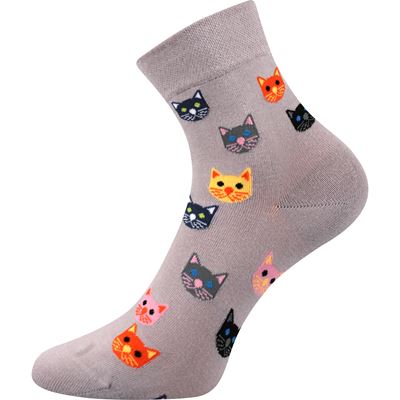 FELIXA thin women's socks with cats (3 pairs)