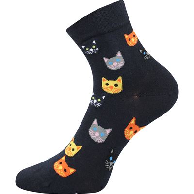 FELIXA thin women's socks with cats (3 pairs)